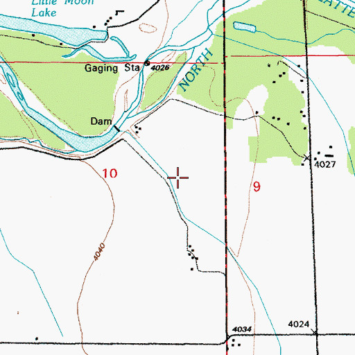Topographic Map of Gering-Mitchell Canal, WY