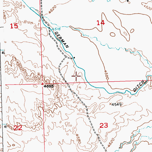 Topographic Map of German Ditch, WY