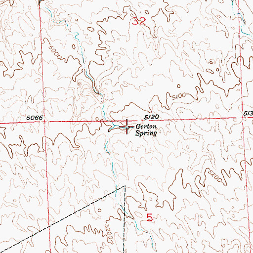 Topographic Map of Gerton Spring, WY