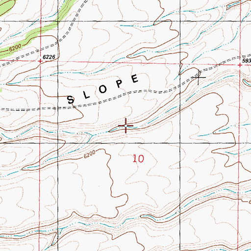 Topographic Map of Ghent Slope, WY