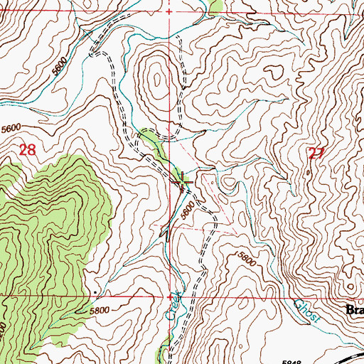 Topographic Map of Ghost Creek, WY