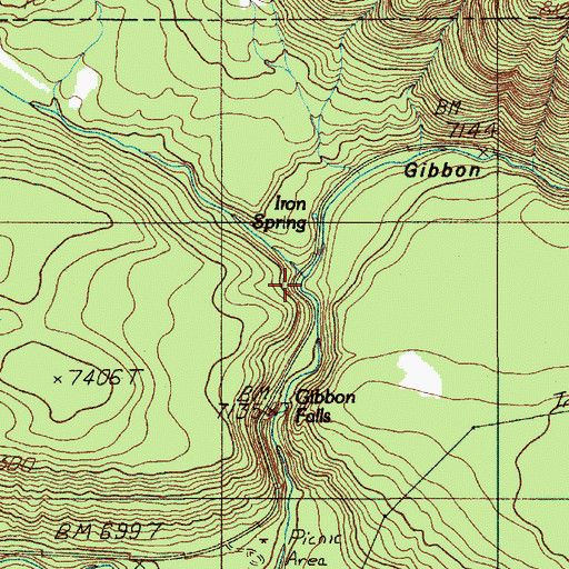 Topographic Map of Gibbon Canyon, WY