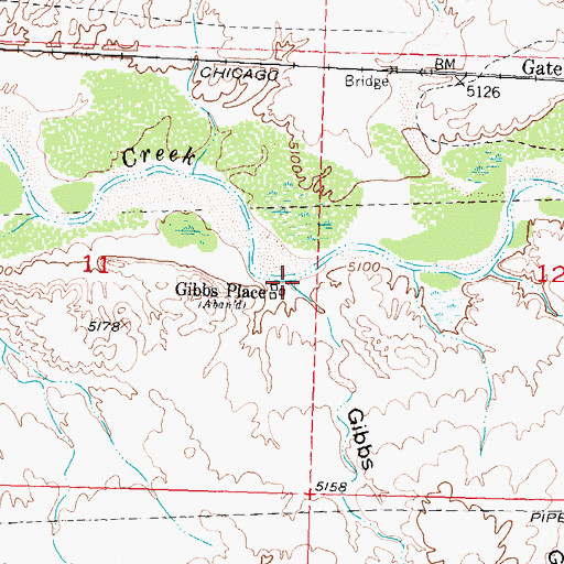 Topographic Map of Gibbs Draw, WY