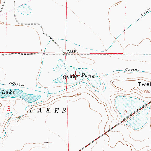 Topographic Map of Gibbs Pond, WY