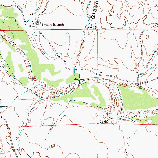 Topographic Map of Gibson Draw, WY