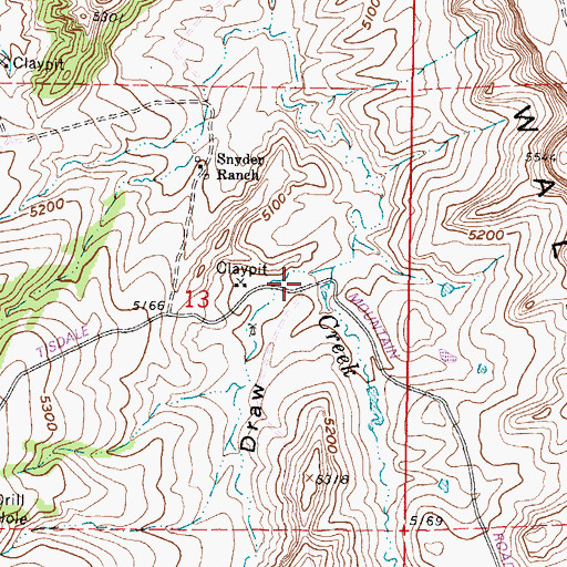 Topographic Map of Gierse Draw, WY