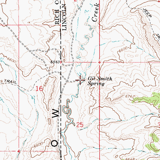 Topographic Map of Gil Smith Spring, WY
