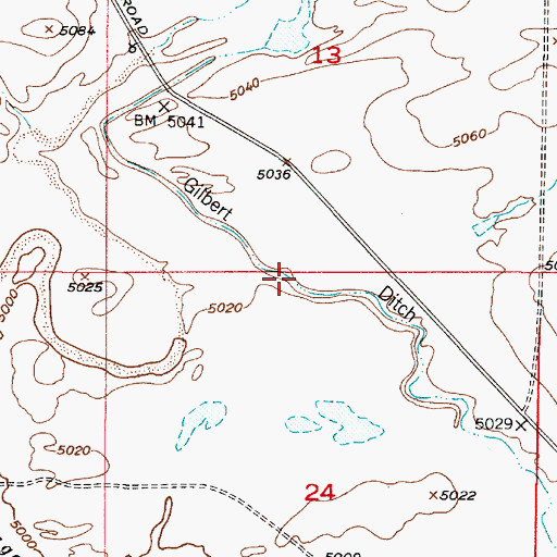 Topographic Map of Gilbert Ditch, WY