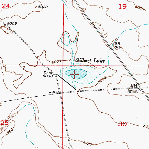 Topographic Map of Gilbert Lake, WY