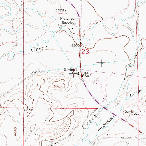 Topographic Map of Gilchrist School, WY