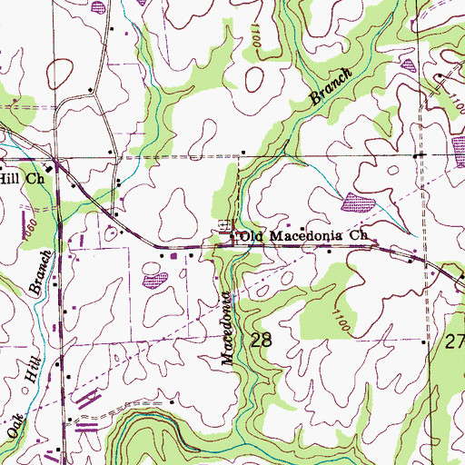 Topographic Map of Old Macedonia Church, AL