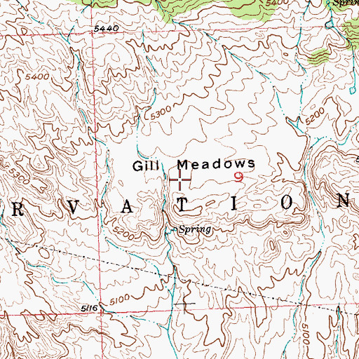 Topographic Map of Gill Meadows, WY