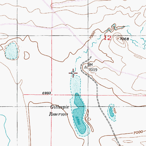 Topographic Map of Gillespie Reservoir, WY