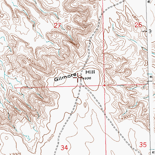 Topographic Map of Gilmore Hill, WY