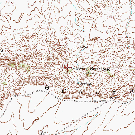 Topographic Map of Givens Homestead, WY