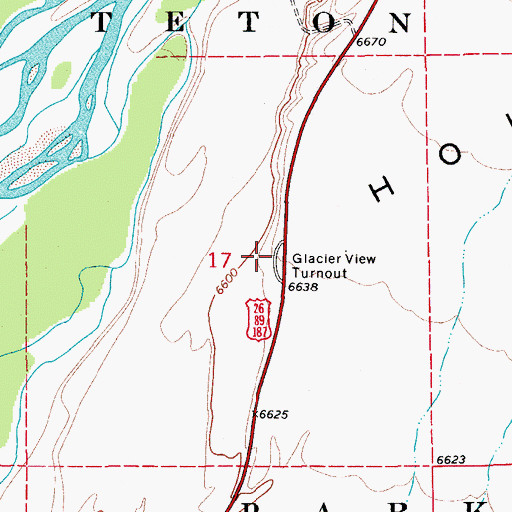 Topographic Map of Glacier View Turnout, WY