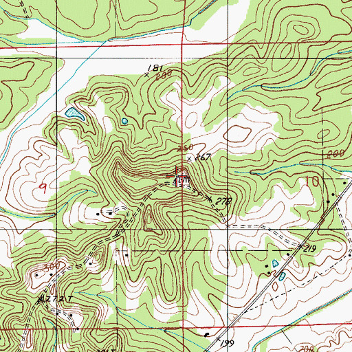 Topographic Map of Old Snow Hill Cemetery, AL