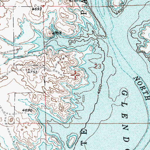 Topographic Map of Glendo State Park, WY