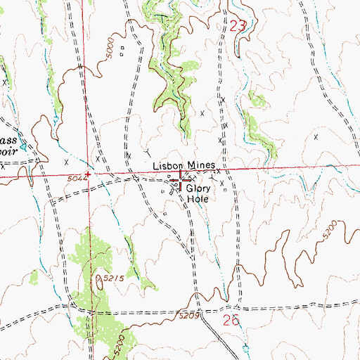 Topographic Map of Glory Hole, WY