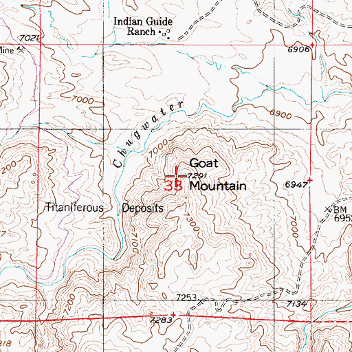 Topographic Map of Goat Mountain, WY