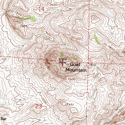 Topographic Map of Goat Mountain, WY