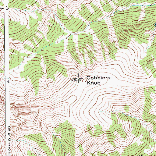 Topographic Map of Gobblers Knob, WY