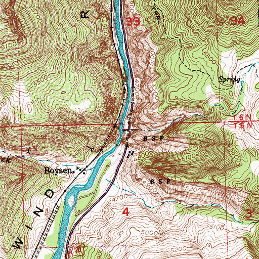 Topographic Map of Gold Creek, WY