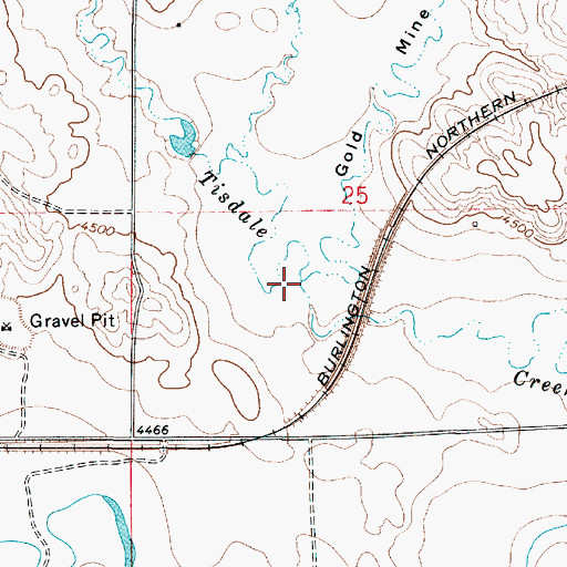 Topographic Map of Gold Mine Creek, WY