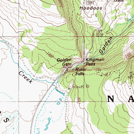 Topographic Map of Golden Gate, WY