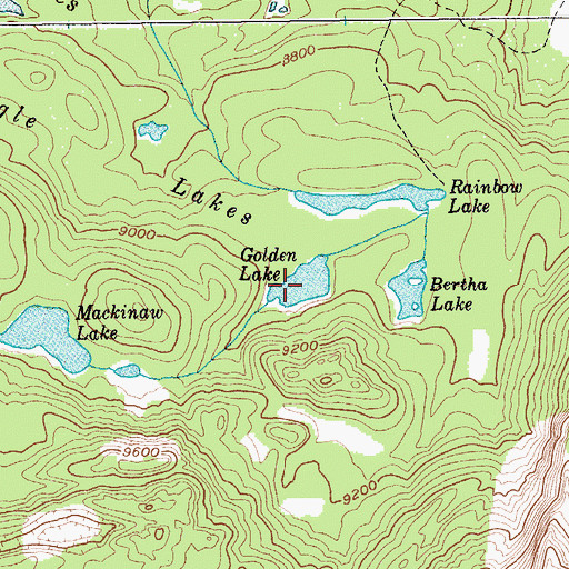 Topographic Map of Golden Lake, WY