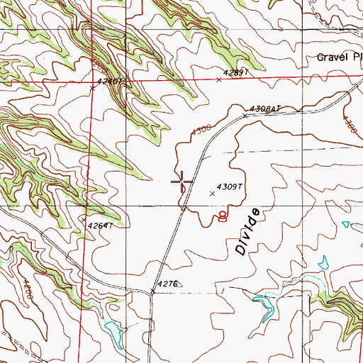 Topographic Map of Goldie Divide, WY