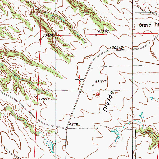 Topographic Map of Goldie Divide, WY