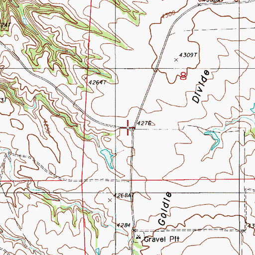 Topographic Map of Goldie School, WY