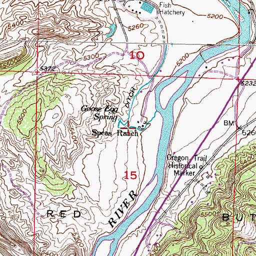 Topographic Map of Goose Egg Spring, WY