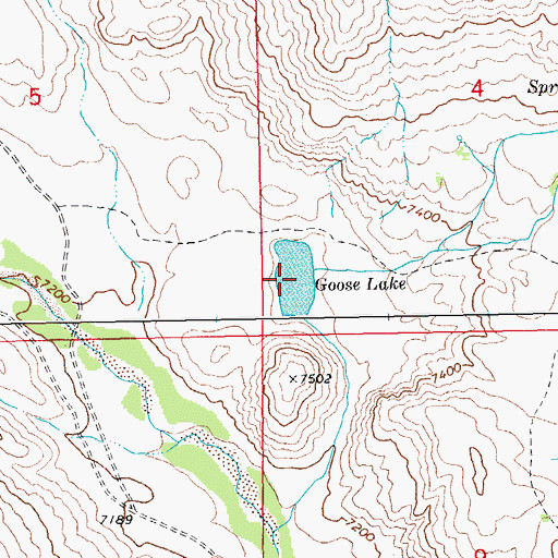 Topographic Map of Goose Lake, WY