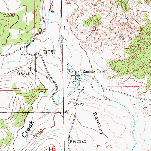 Topographic Map of Gooseberry Creek, WY