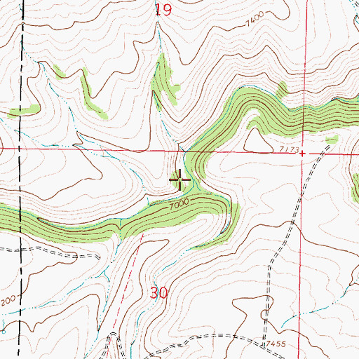 Topographic Map of Gordon Creek, WY