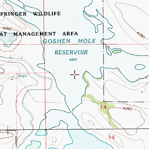 Topographic Map of Goshen Hole Reservoir, WY