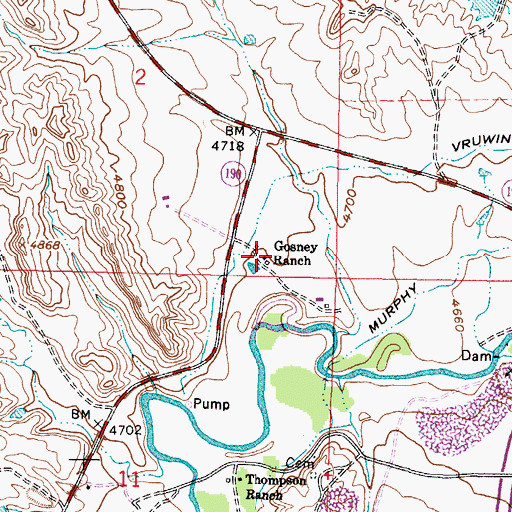 Topographic Map of Gosney Ranch, WY