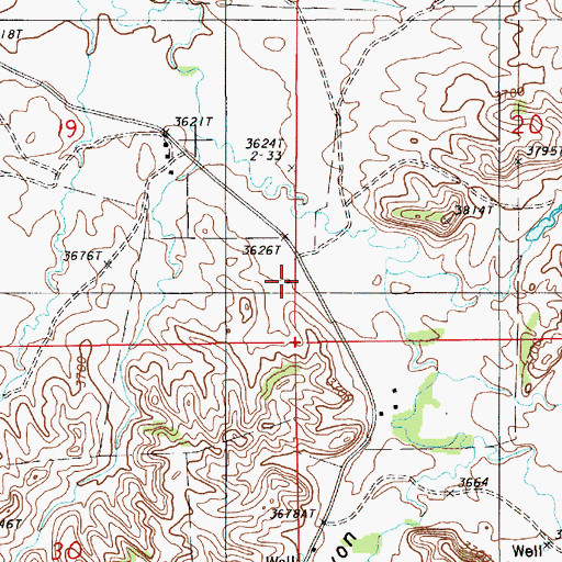 Topographic Map of Government Canyon School, WY