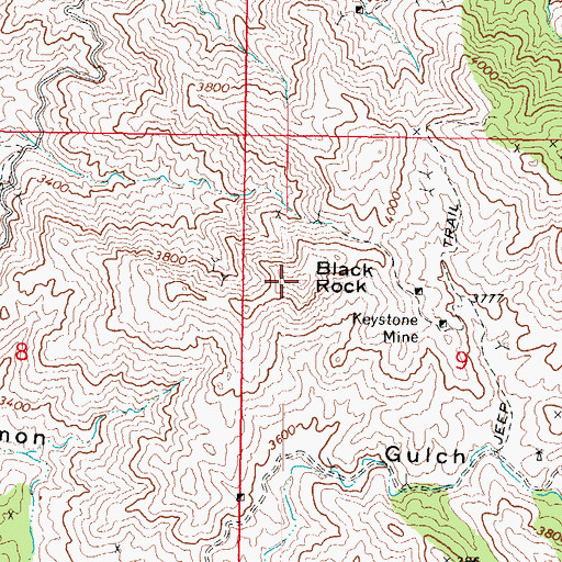 Topographic Map of Black Rock, AZ