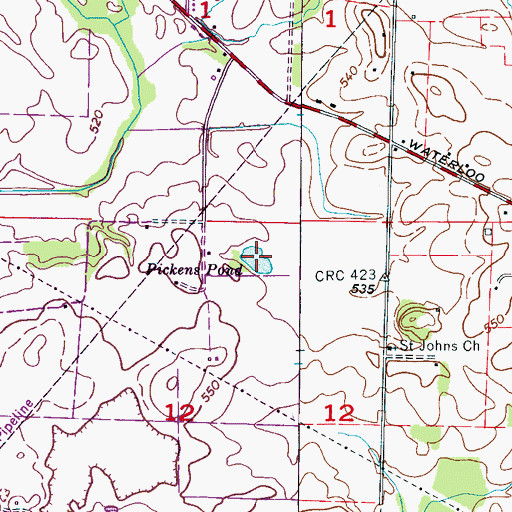 Topographic Map of Pickens Pond, AL