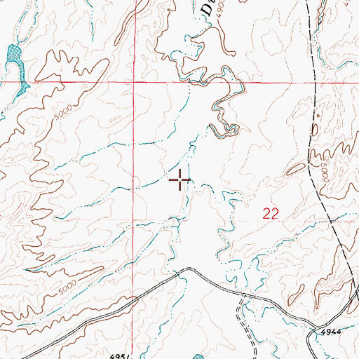 Topographic Map of Government Creek, WY