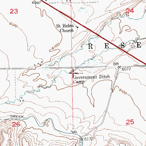 Topographic Map of Government Ditch Camp, WY