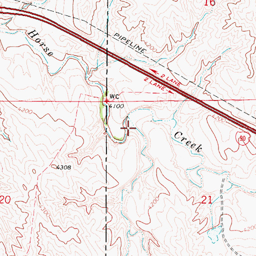 Topographic Map of Government Draw, WY