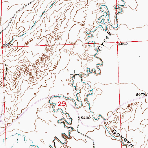 Topographic Map of Government Slide Draw, WY