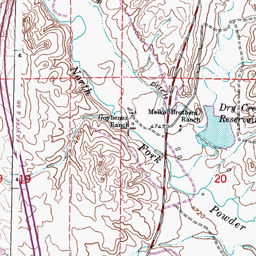 Topographic Map of Goyhenex Ranch, WY
