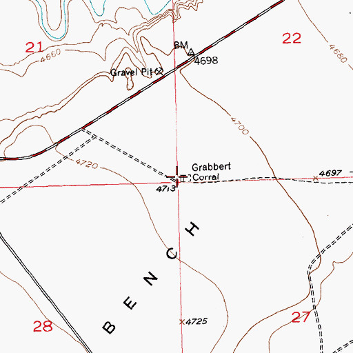 Topographic Map of Grabbert Corral, WY