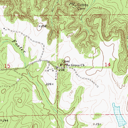 Topographic Map of Pine Grove Church, AL