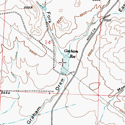 Topographic Map of Graham Reservoir, WY